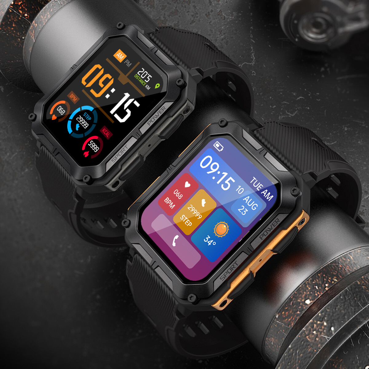 Man Sports Outdoor Waterproof Smart Watch For Rugged Tactical Fitness Tracker
