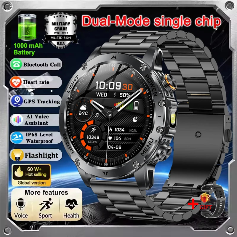 New T-Rex 3 Ultra Military Grade 1000Mah Battery Smart Watch Men IP68 Waterproof