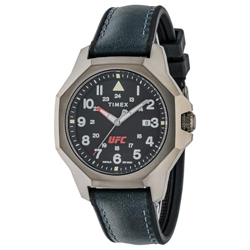 TIMEX Watch UFC Reveal Blue Dial 100M Water Resistant 41mm TW2V85700 Men’s Black