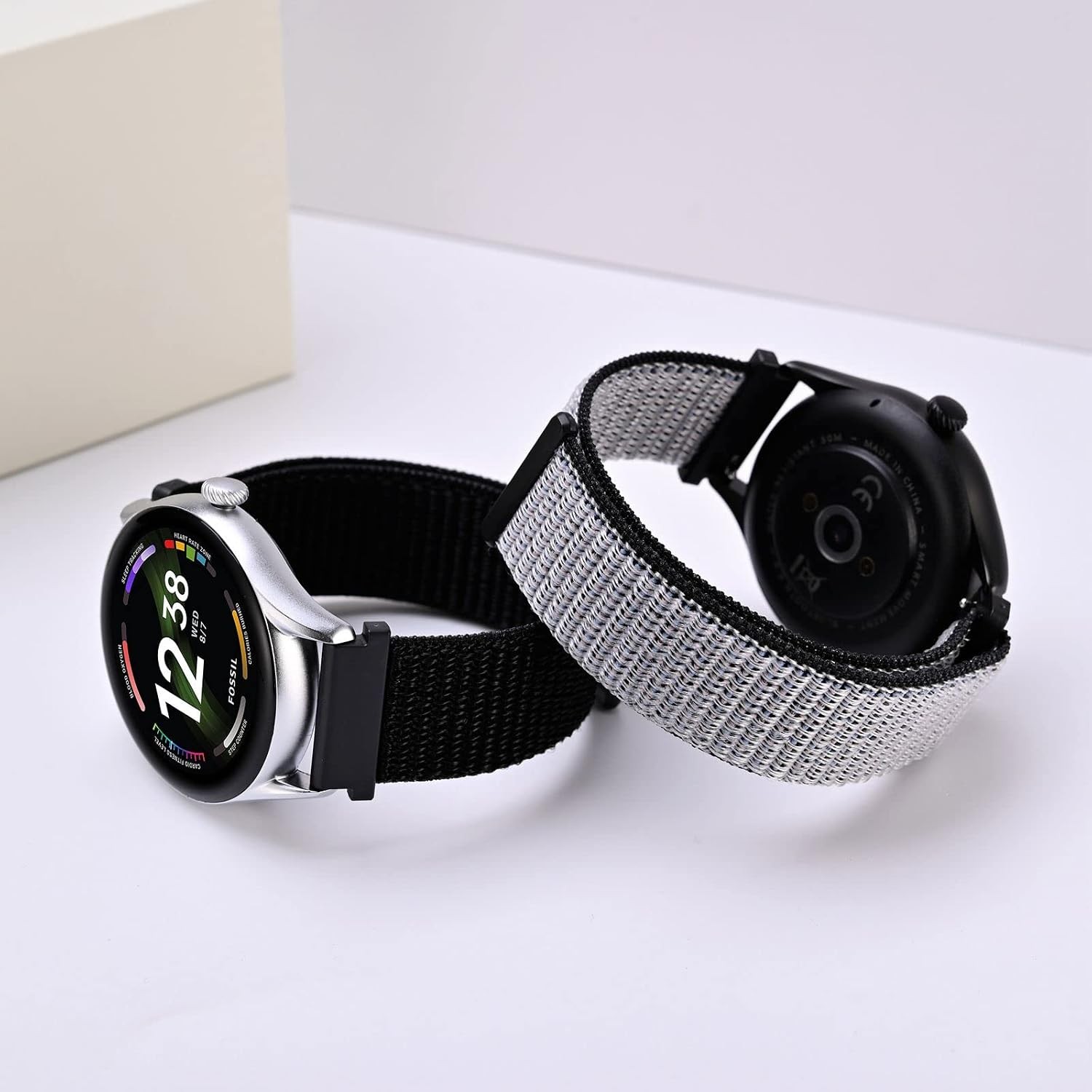 2 Pack Nylon Sport Loop Strap Compatible with 16mm 18mm 20mm 22mm