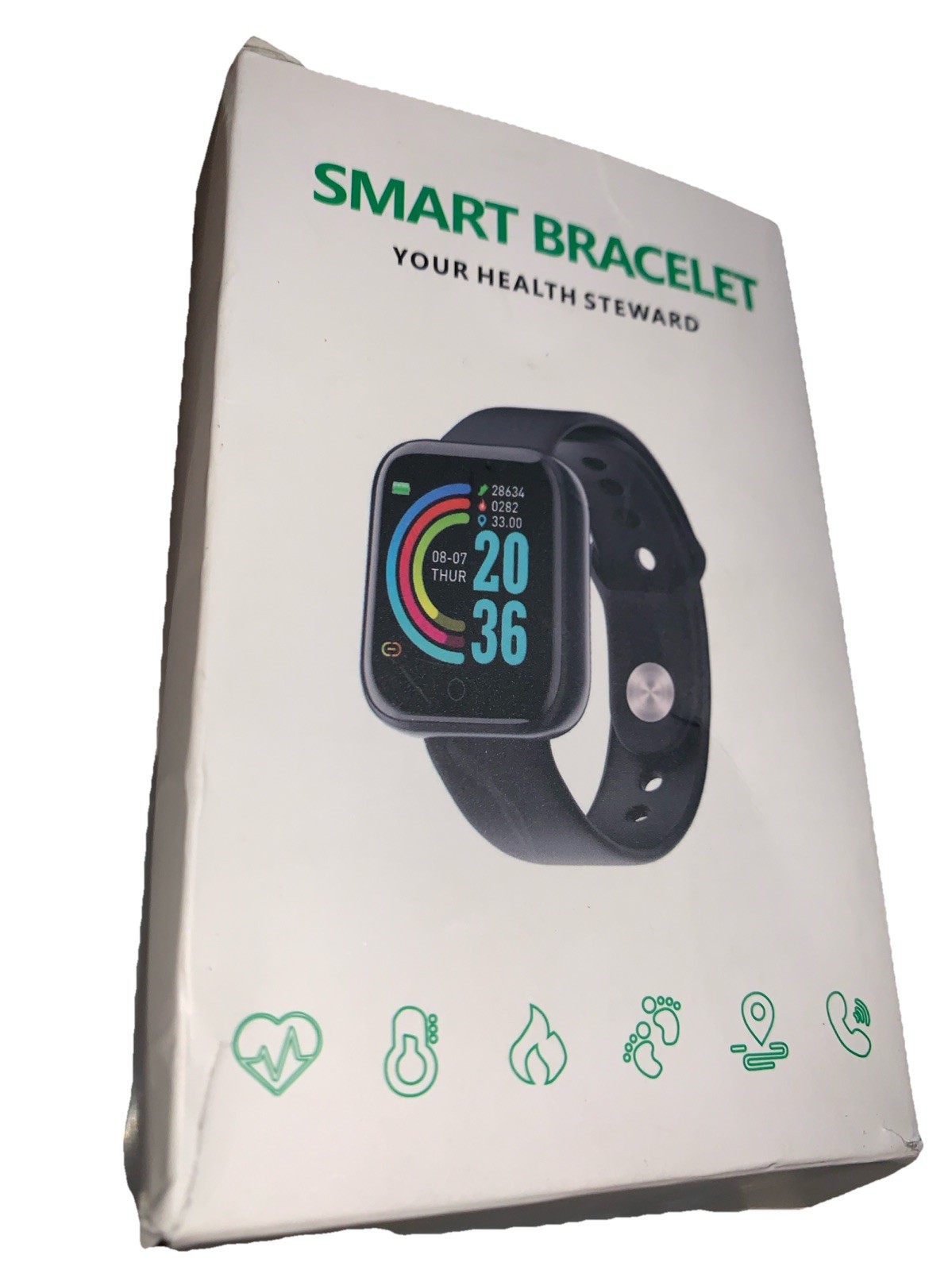 Smart Watch Black Health Checker Workout Step Counter Heart Rate Monitor Blue