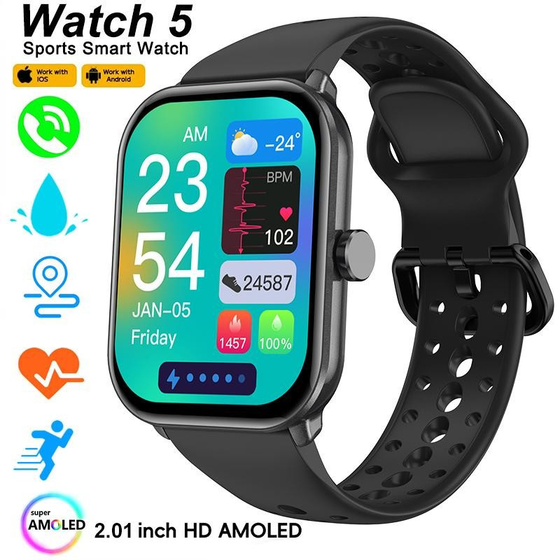 Watch 5 Global Version Smartwatches Men Women HD AMOLED Screen Heart Rate