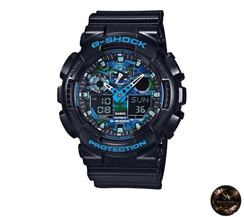 Casio G-Shock Quartz Men’s Watch GA-100CB-1A Blue Camouflage