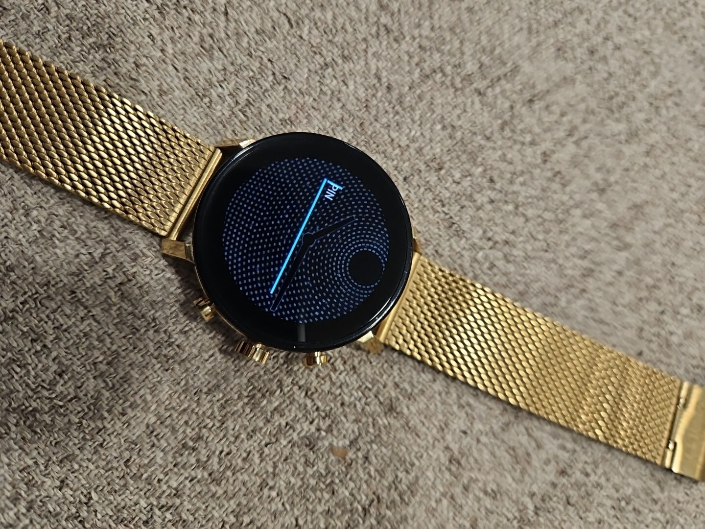 Movado Connect 2.0 Unisex 40mm Digital Smartwatch Yellow Gold Mesh S (PD7009290)