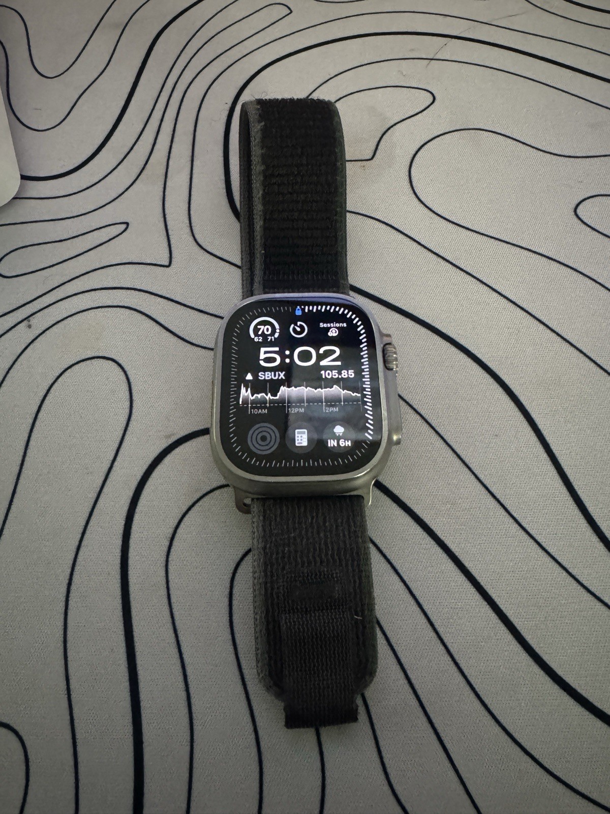 Apple Watch Ultra 2 49mm Titanium Silver Case Black band Excellent condition
