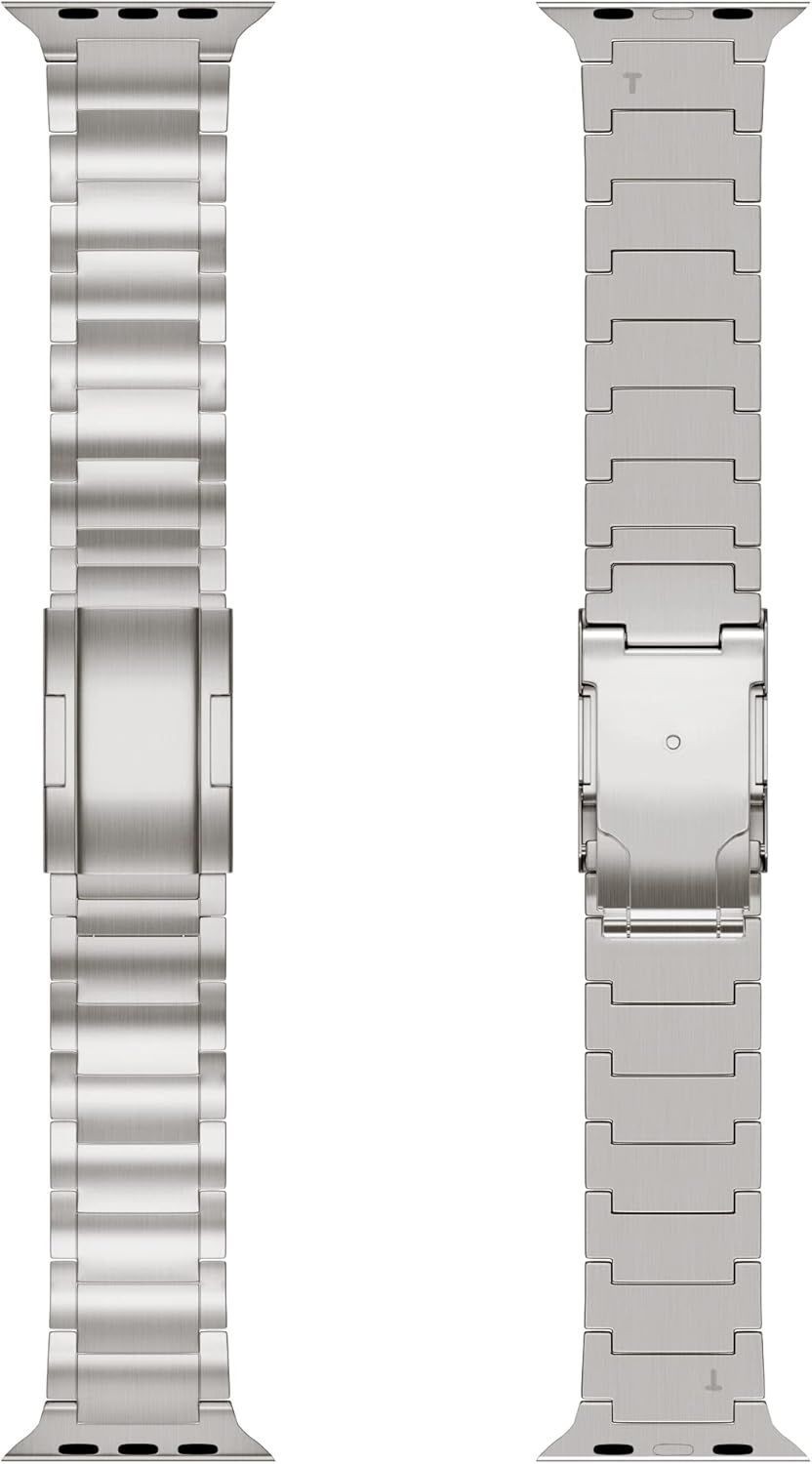 Silver Titanium Metal Watch Band for Apple Watch Ultra 49mm, Series 11 46mm