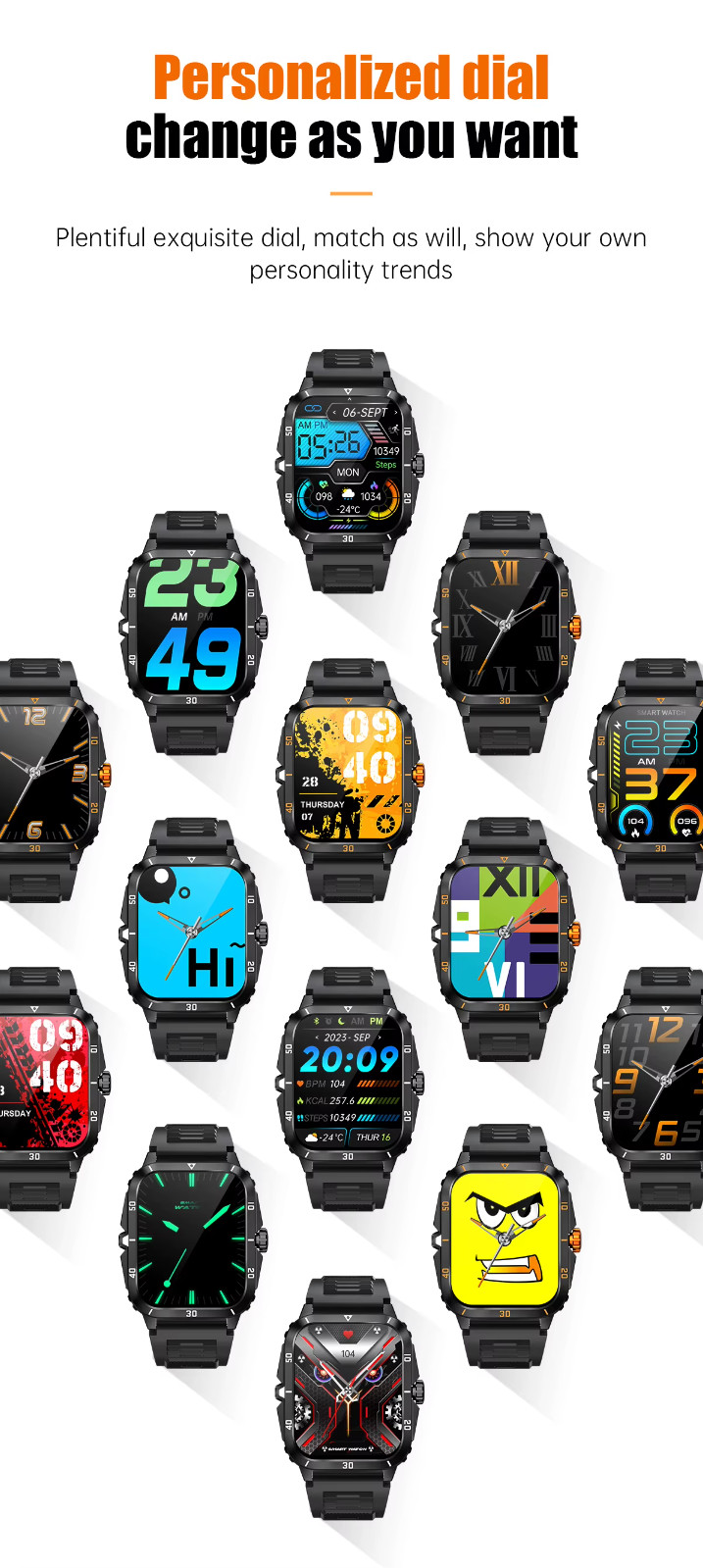 Klogipow Military Smart Watches for Men (Make/Answer Calls) with 3ATM Waterpr…