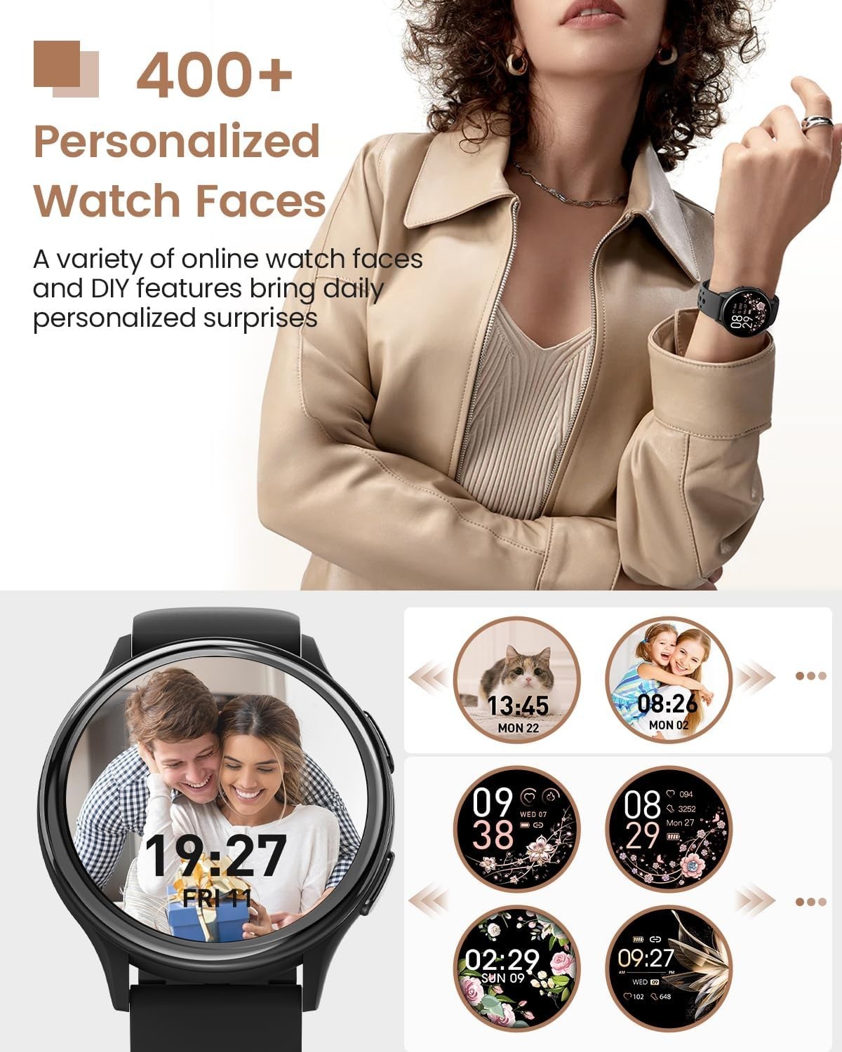 Smart Watch For Men/Women, Waterproof Smartwatch Bluetooth iPhone Samsung