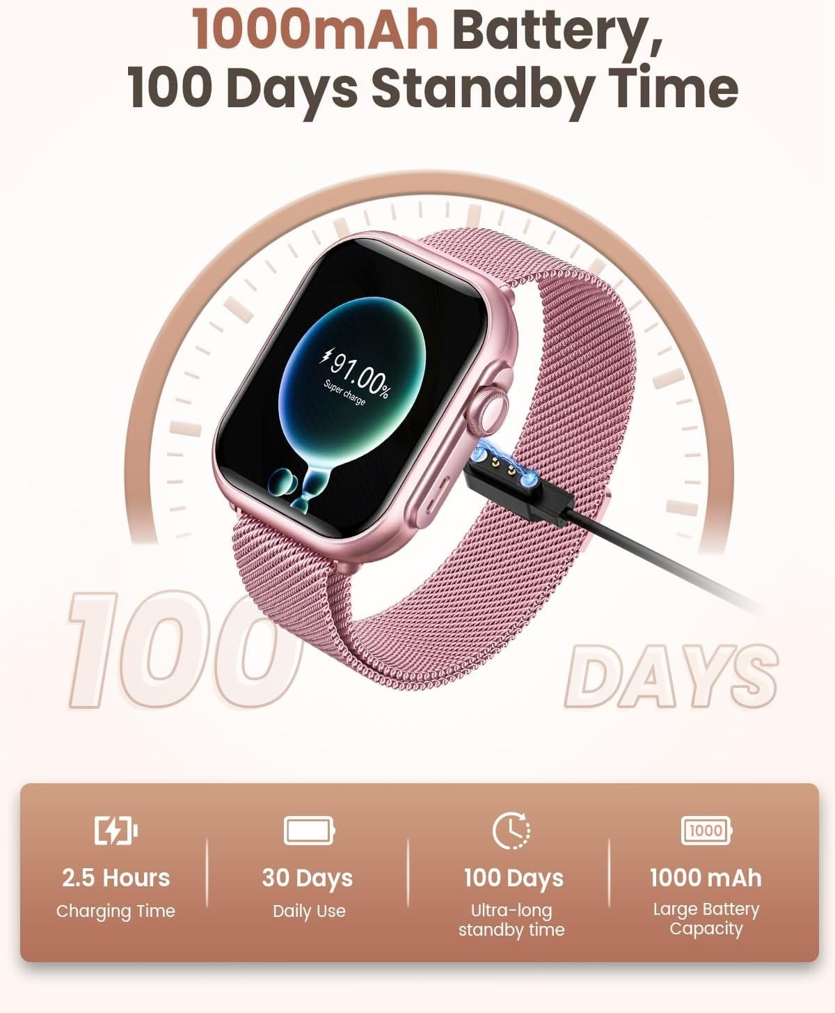Chic 1.83″ HD Smart Watch for Women – Fitness Tracker & Health Monitor