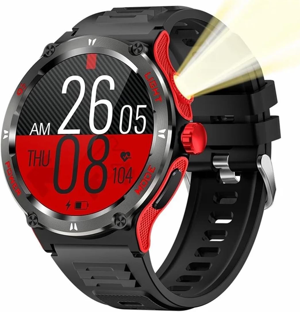 Smartwatch LED Flashlight Fitness Sports Tracker Watch 3ATM Waterproof Men Women