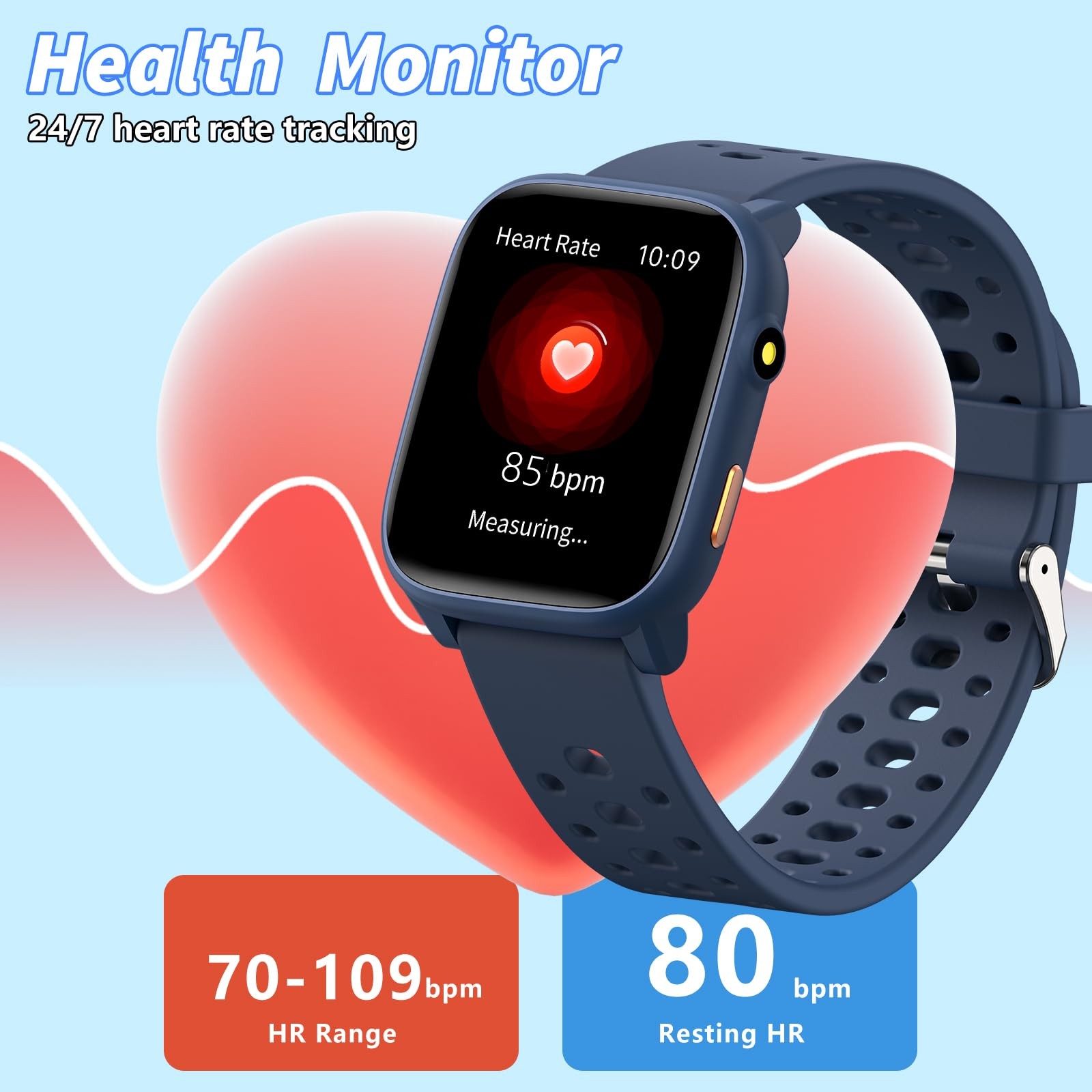for with 12 Puzzle Games, 1.83″ Fitness Tracker Watch Heart Rate Sleep Monito…