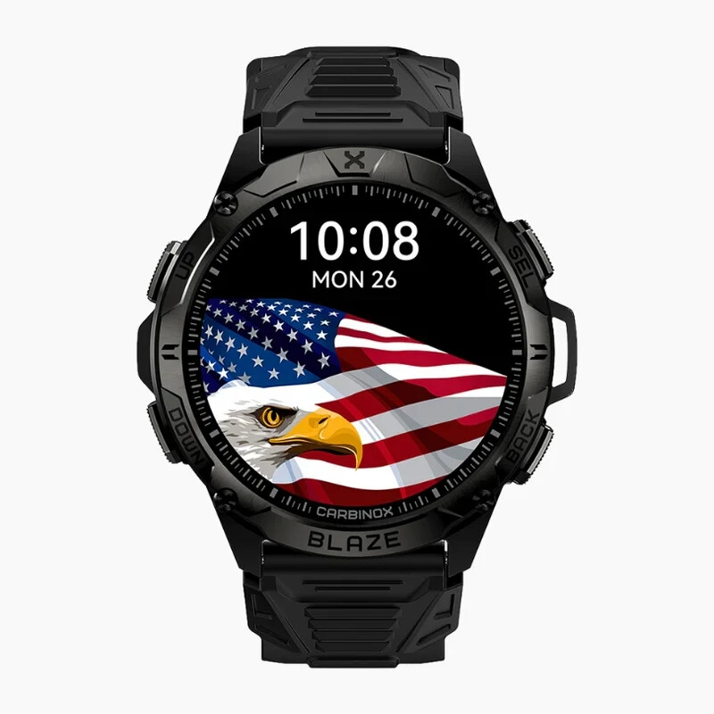 CARBINOX “BLAZE TYPE R ” Tactical Military Smartwatch IP69K Black – NEW w/ BONUS