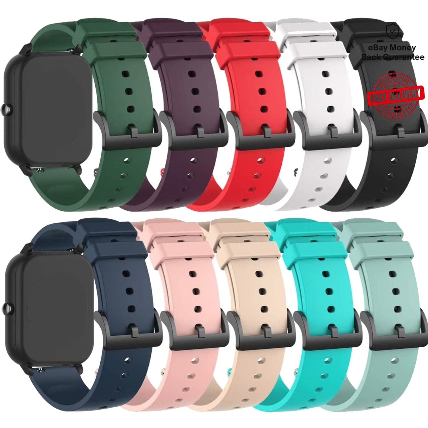 Stylish Silicone Replacement Band for Popglory P22/P32/P36/P96 Smartwatch – 20MM