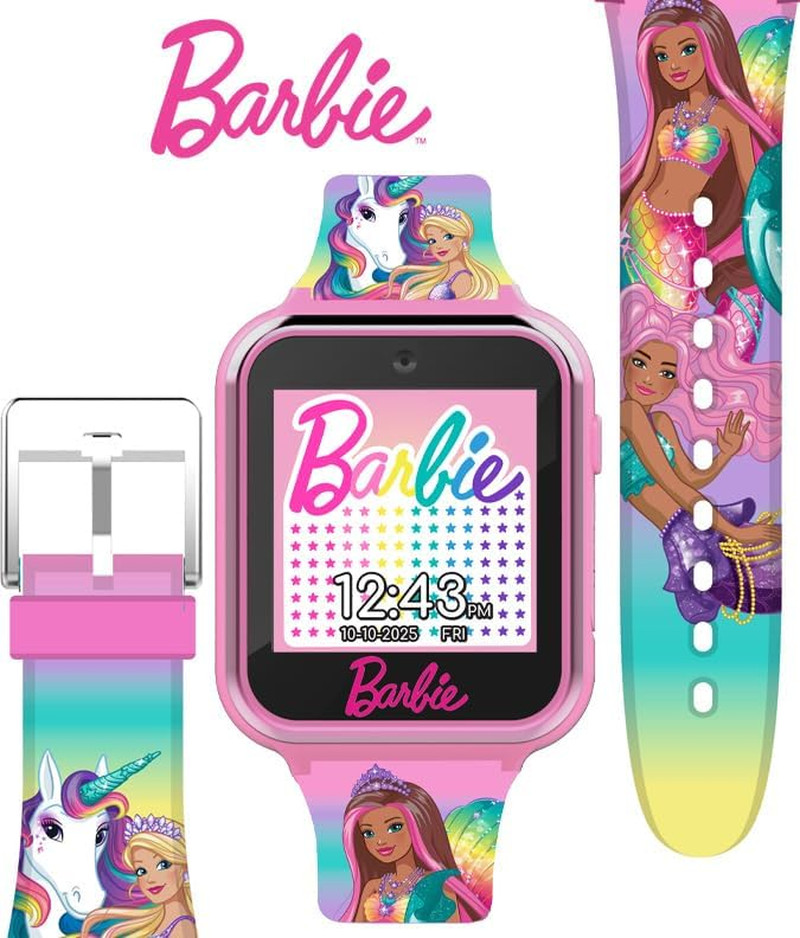 Barbie Kids Smartwatch – Interactive Fun with 10 Watch Faces, Camera, Games, Ala