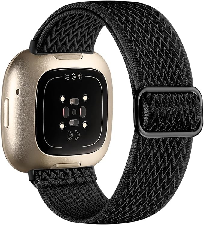 1 Pack Nylon Strap Compatible with Fitbit Versa 4/3 Sense 2 Men Women Soft Breat