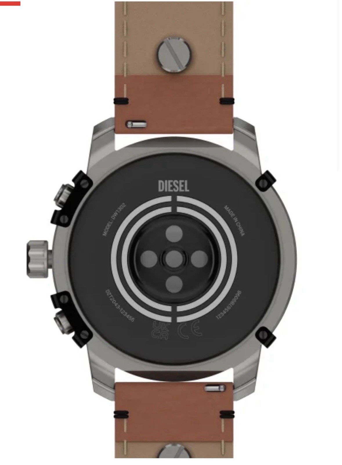 Diesel DT1001 Wear OS Smartwatch 48mm Brown Leather Gray Case HR 8GB