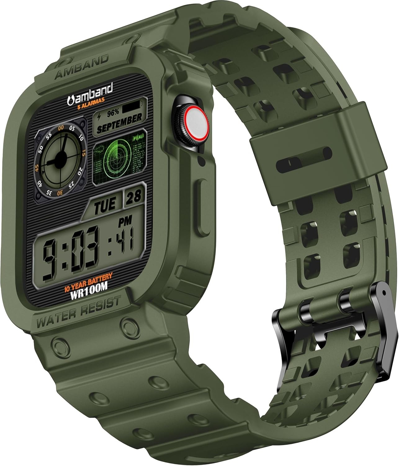 Rugged Bumper Drop Protective Sport Band for iWatch Series 10/9/8/7/6/5/4/3/SE