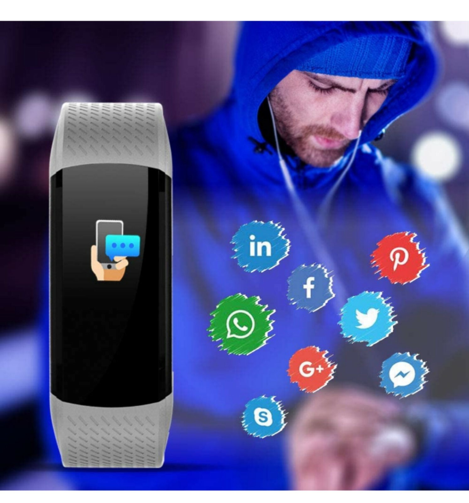 WalkerFit Fitness Tracker Heart Rate, Sleep Activity Monitor, Pedometer Gray #18