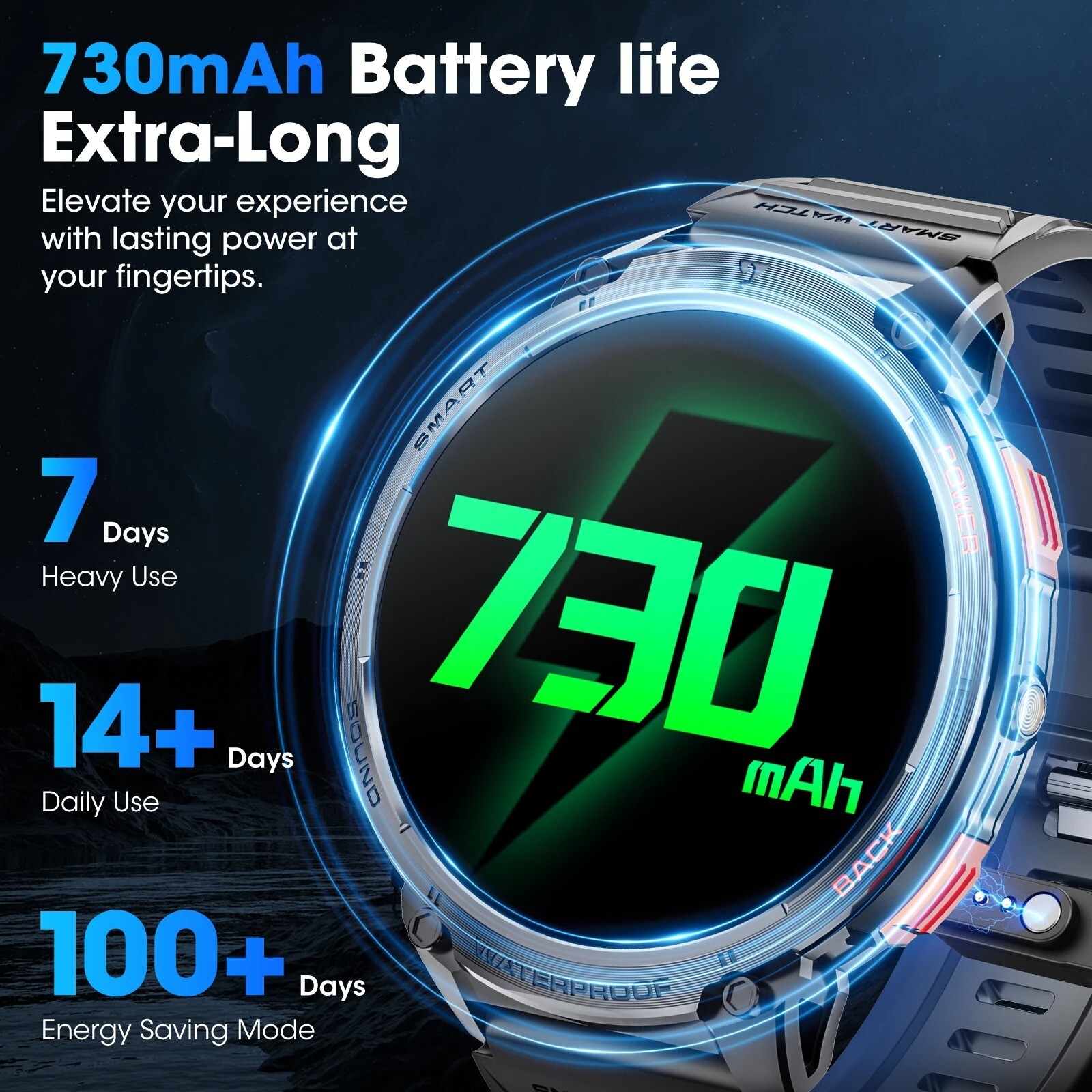Military Smart Watch For Men (Call Receive/Dial) Rugged Tactical Fitness Tracker