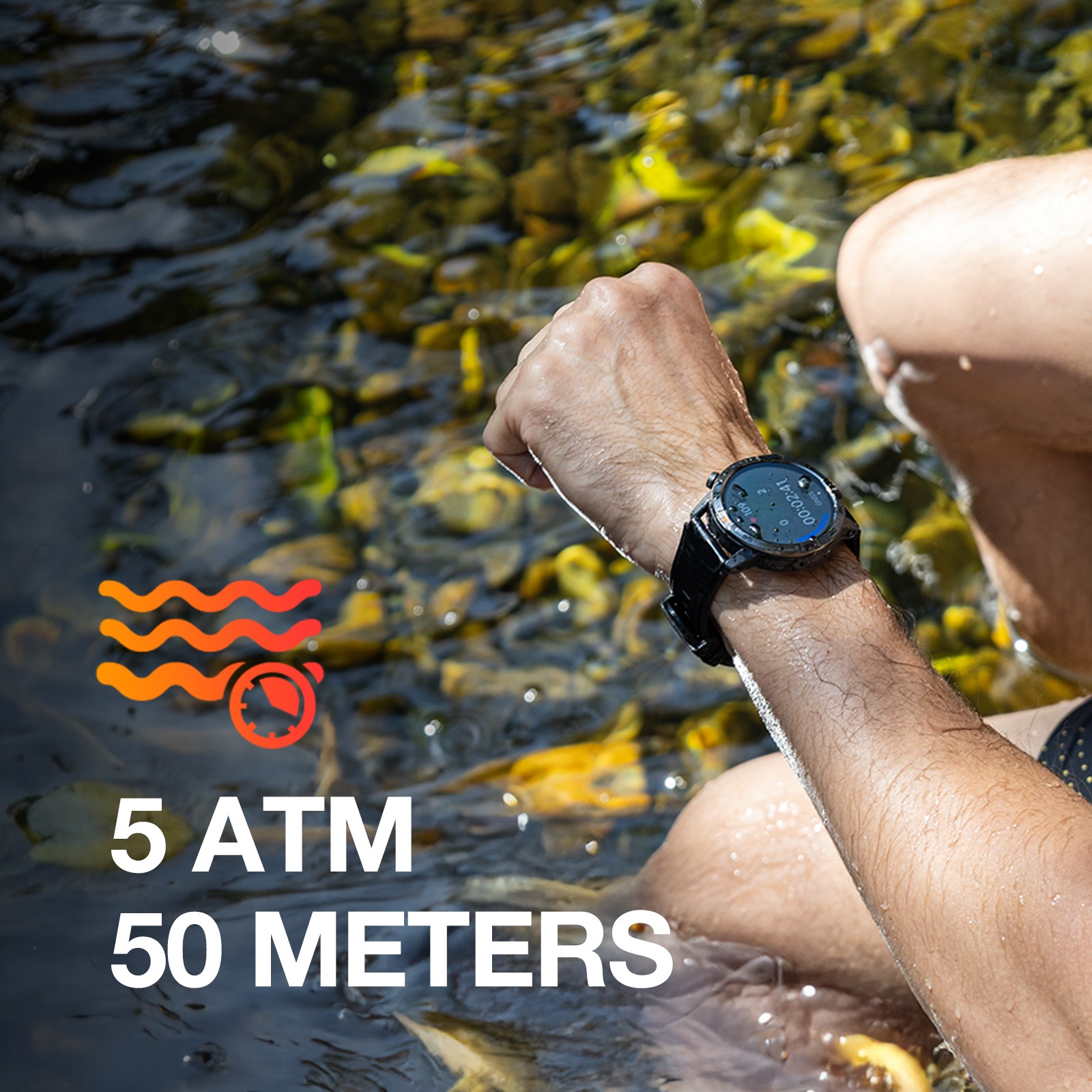 AGM Legion Pro Rugged Smart Watch GPS 5ATM IP68 Waterproof Smartwatch Bluetooth