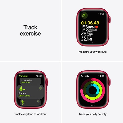 Apple Watch Series 7 (GPS + Cellular) 45mm Red Aluminum Case with Red Sport Band