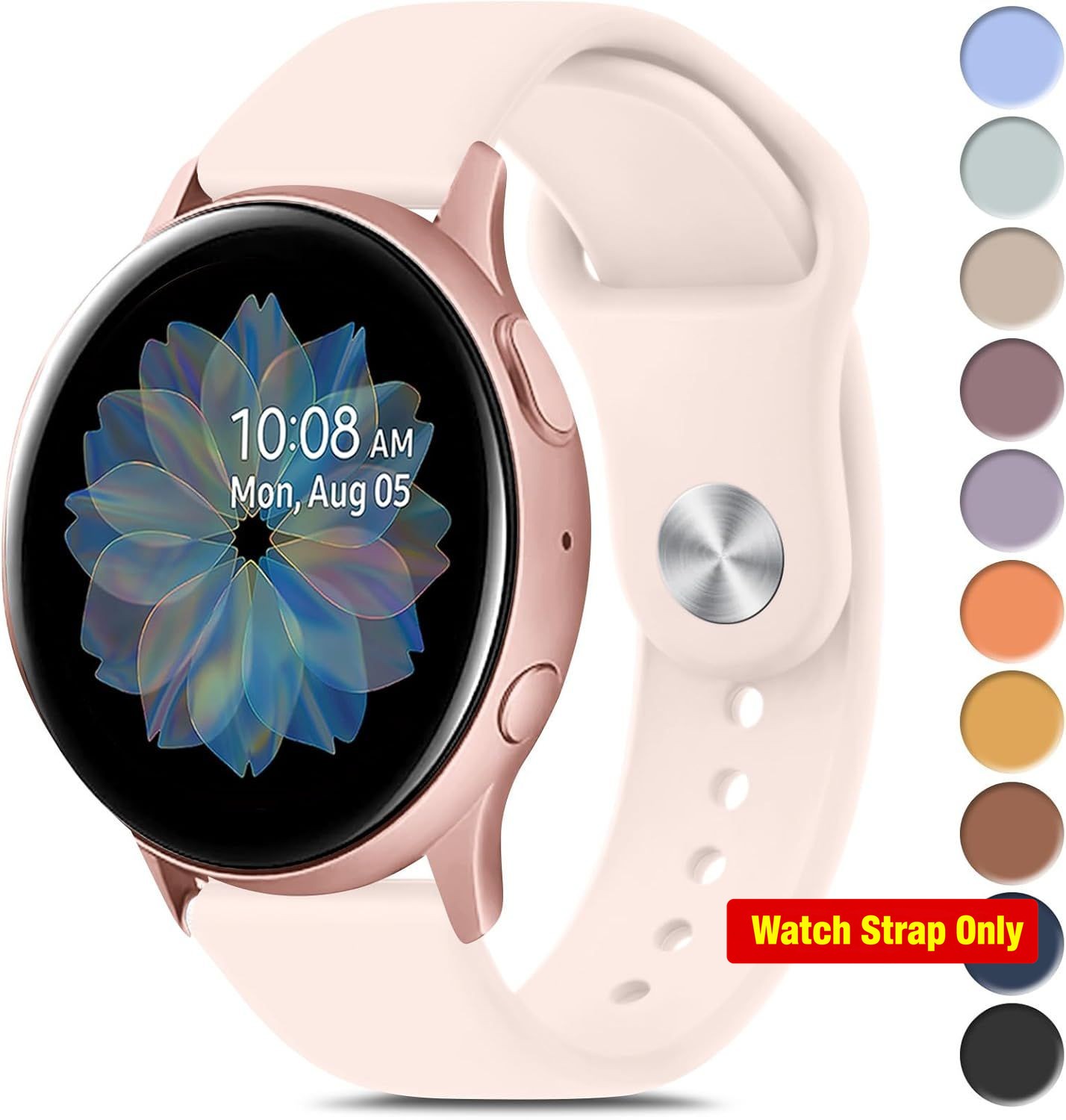 Pink Sand Soft Silicone Band for Samsung Galaxy Watch Active 2 40mm 44mm Men Wom