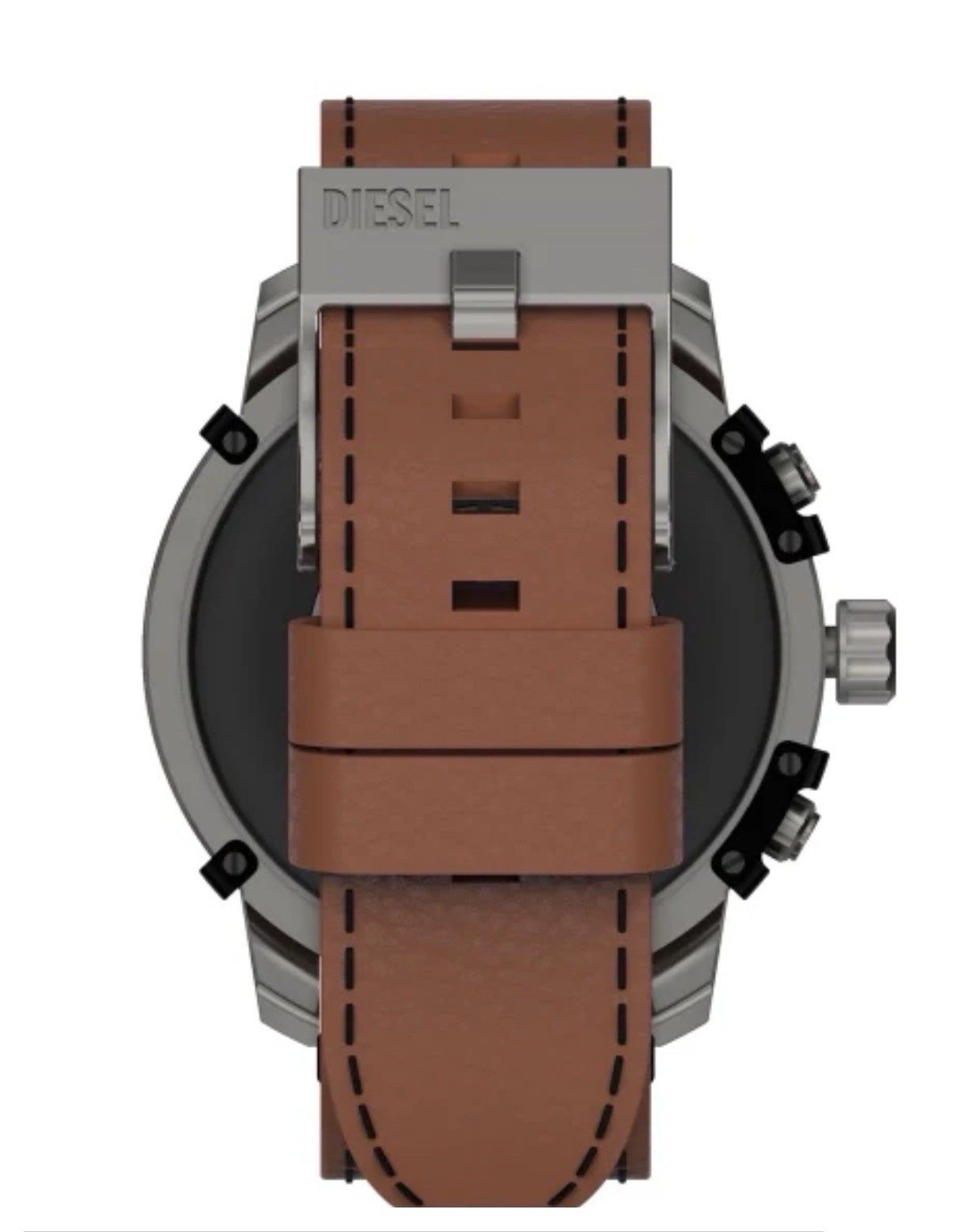 Diesel DT1001 Wear OS Smartwatch 48mm Brown Leather Gray Case HR 8GB