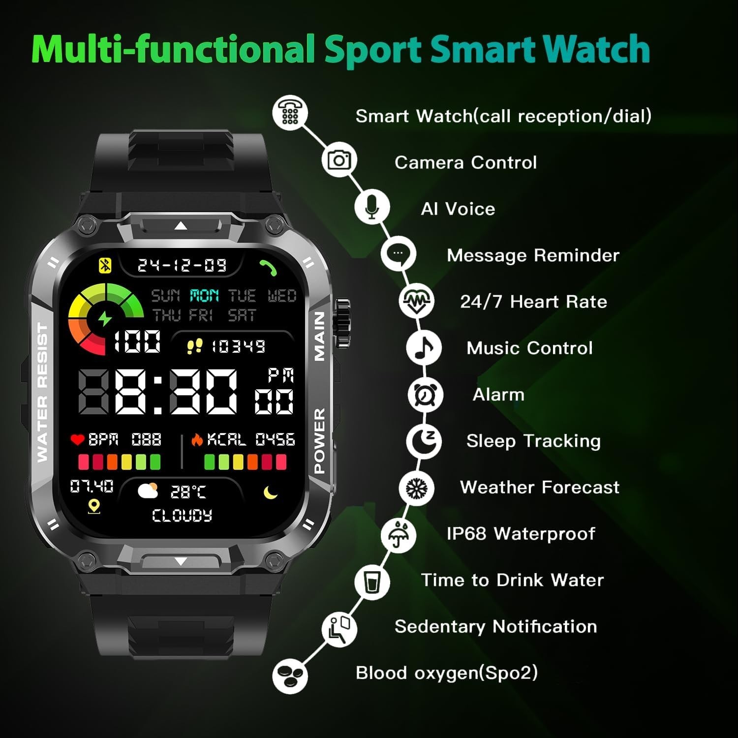 Reloj Inteligente de Mujer Hombre para Waterproof Samsung Android y iPhone iOS