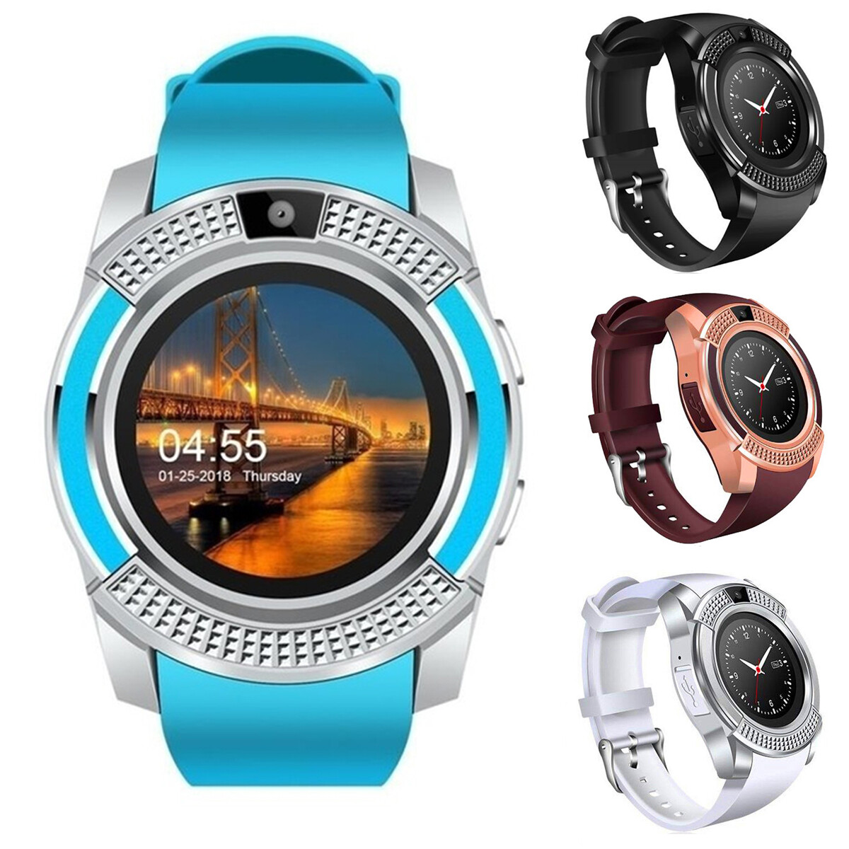 Luxury Smart Watch Unlocked Phone Bluetooth Bracelets for Android Men Women
