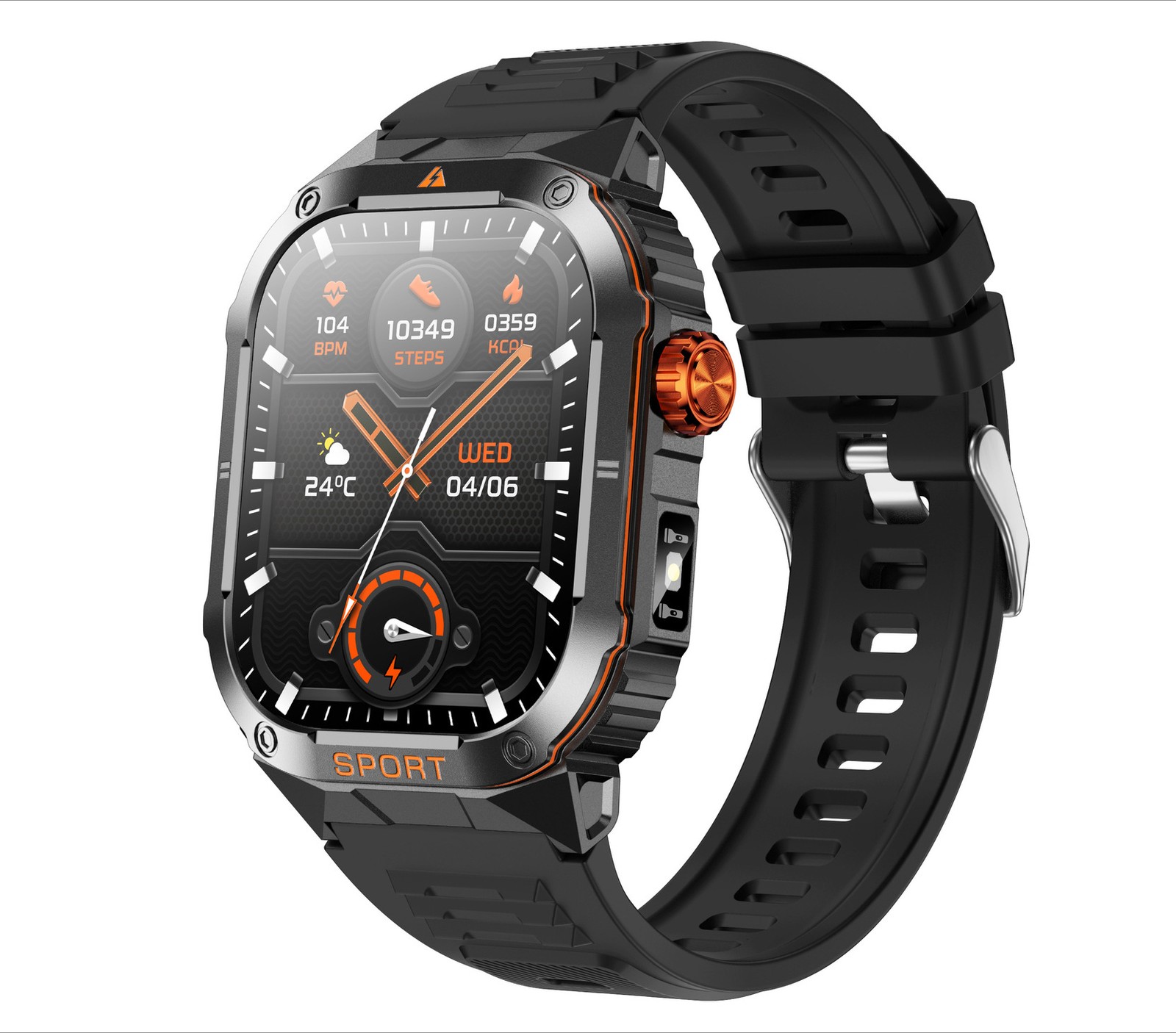 2.01″ Military Smart Watch For Men’s Sport Heart Rate Fitness Tracker Wristwatch