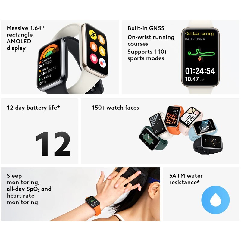 Xiaomi Mi Smart Band 7 Pro Blood Oxygen Fitness Track GPS AMOLED Waterproof ENG
