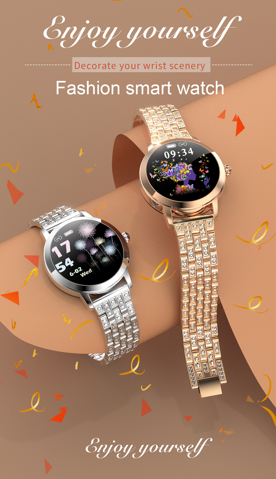 Waterproof Smart Watch Women Luxury Sports Bracelet Wristwatch for Ladies Girls