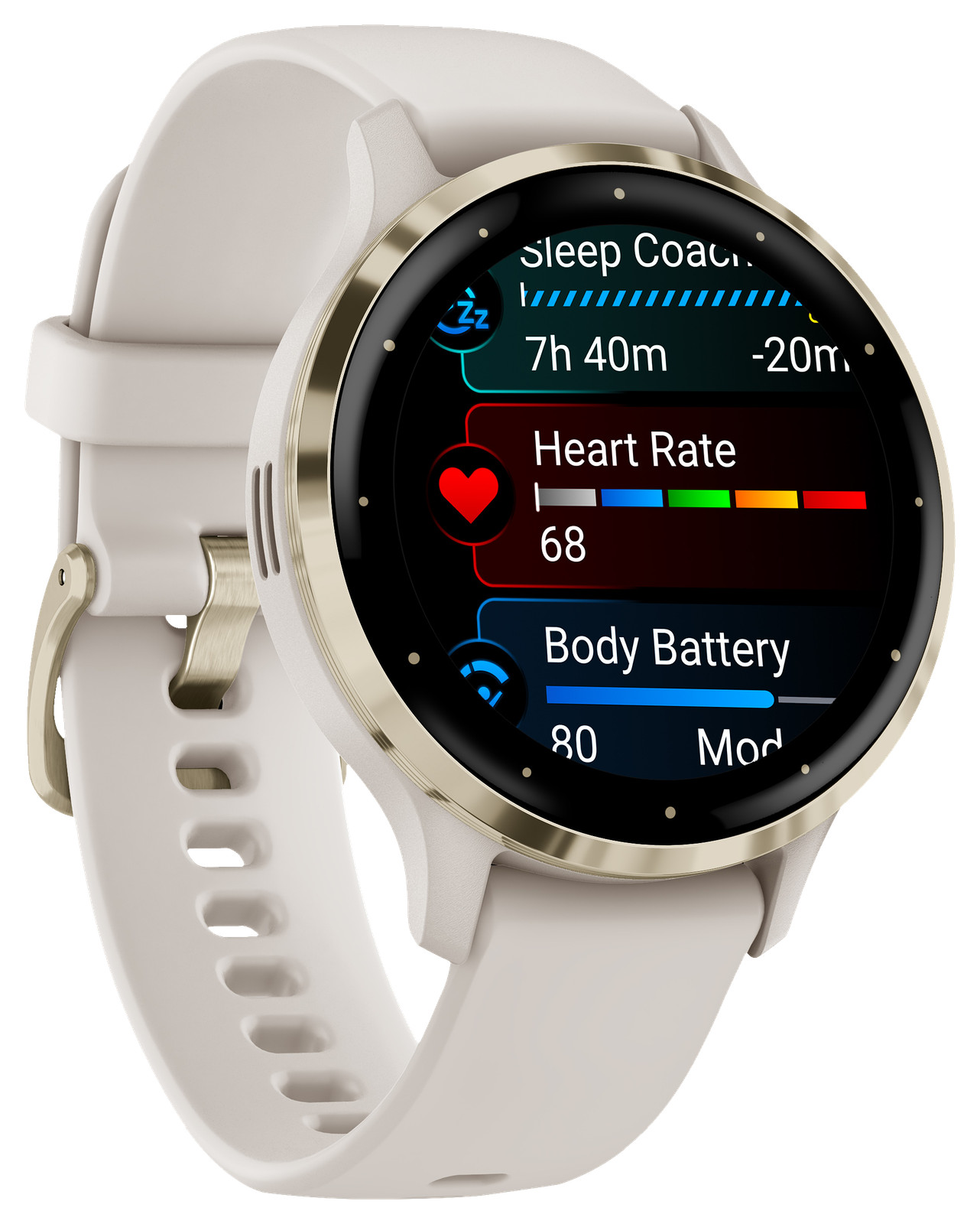 Garmin 010-02785-04 Venu 3S GPS Smartwatch – Gold/Ivory