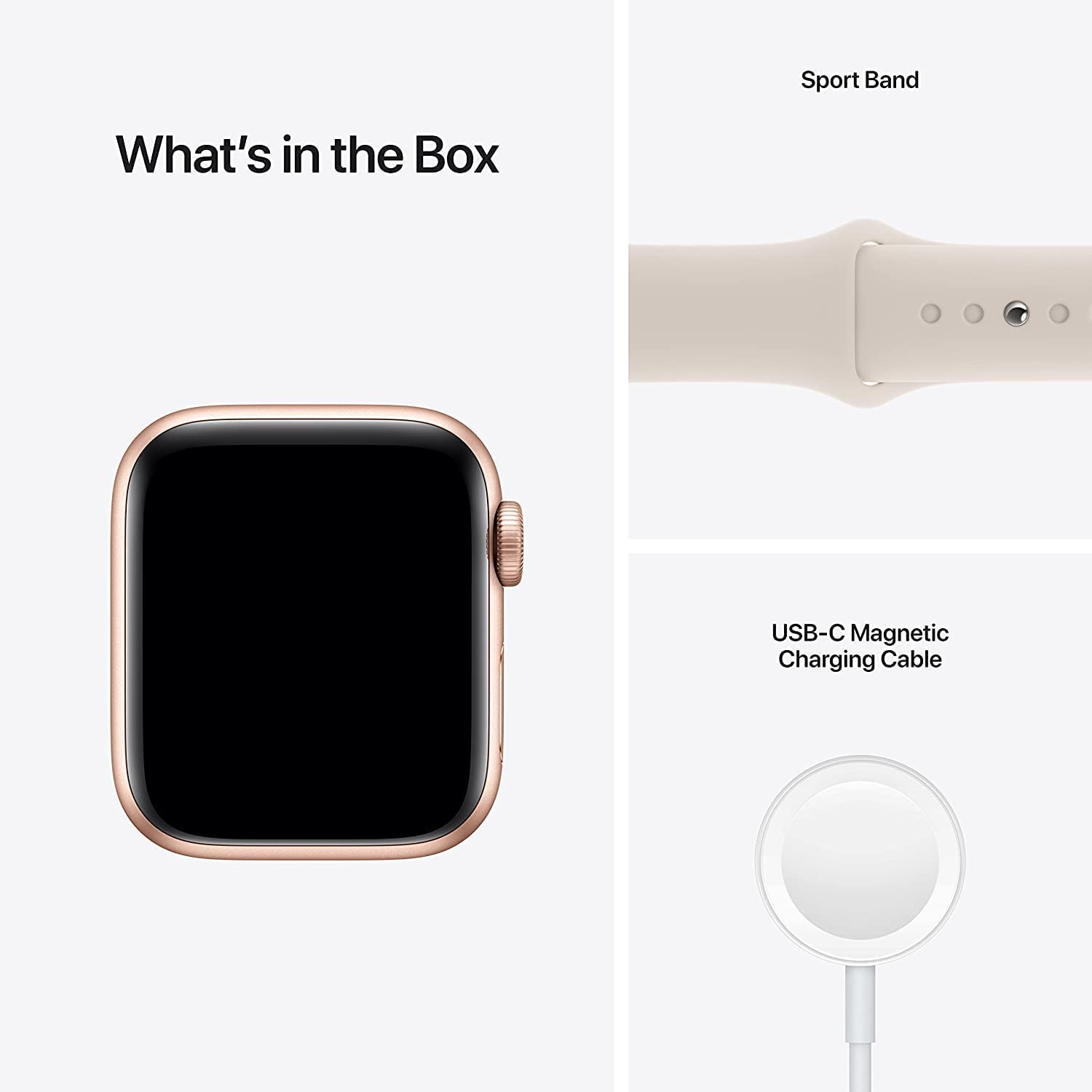 Apple Watch SE (GPS, 40mm) – Gold Aluminum Case with Starlight Sport Band