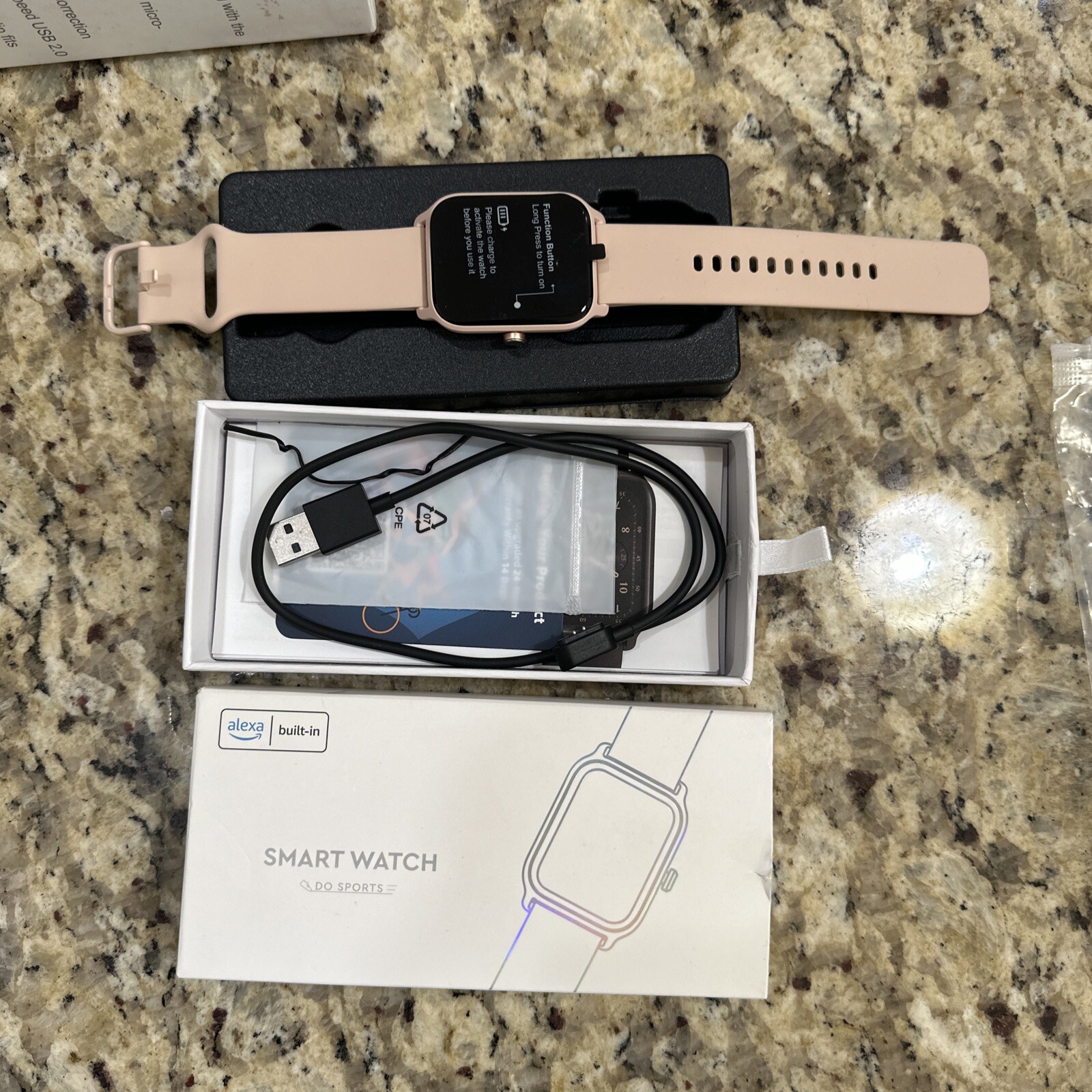 Do Sports Fitness Smart Watch IDW19 (Pink) w/ Alexa Built-In Open Box