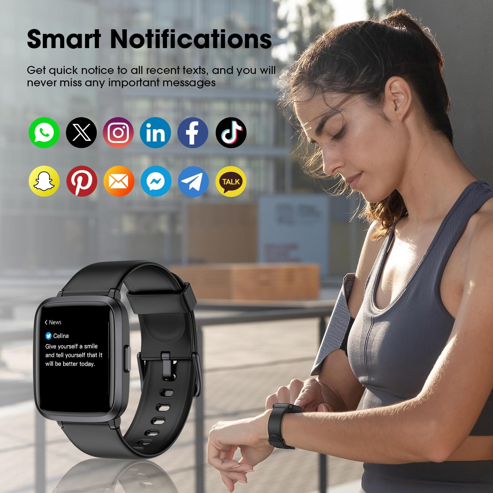 Fitness Tracker, Fitness Watch with Blood Oxygen, Blood Pressure & Heart Rate…