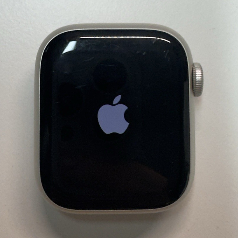 Apple Watch Series 8 41mm Silver Aluminum Case Factory Tan Silicone Band 32GB