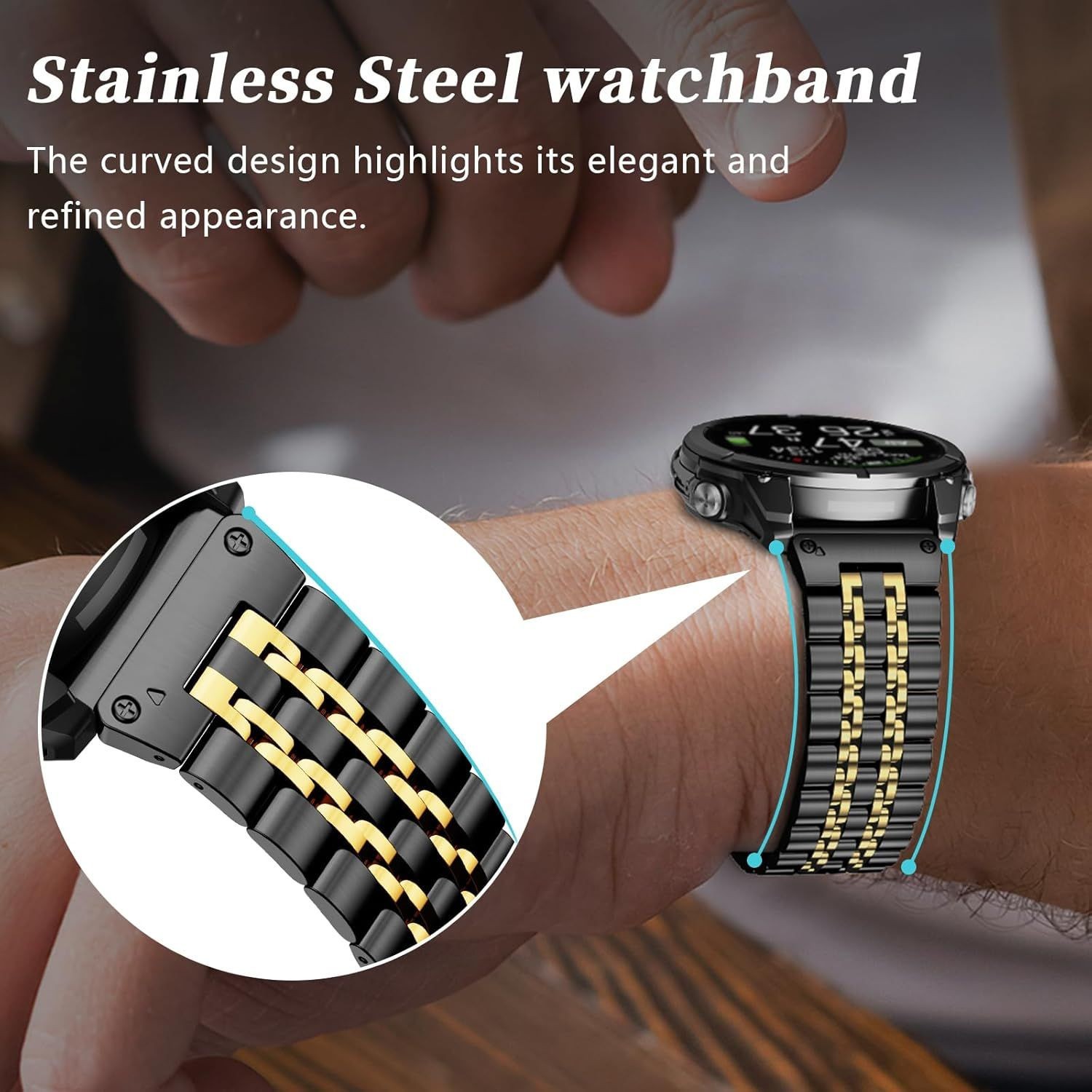 Strap Only For Garmin Fenix 8 43mm/7S/6S/5S Metal Quick-Fit