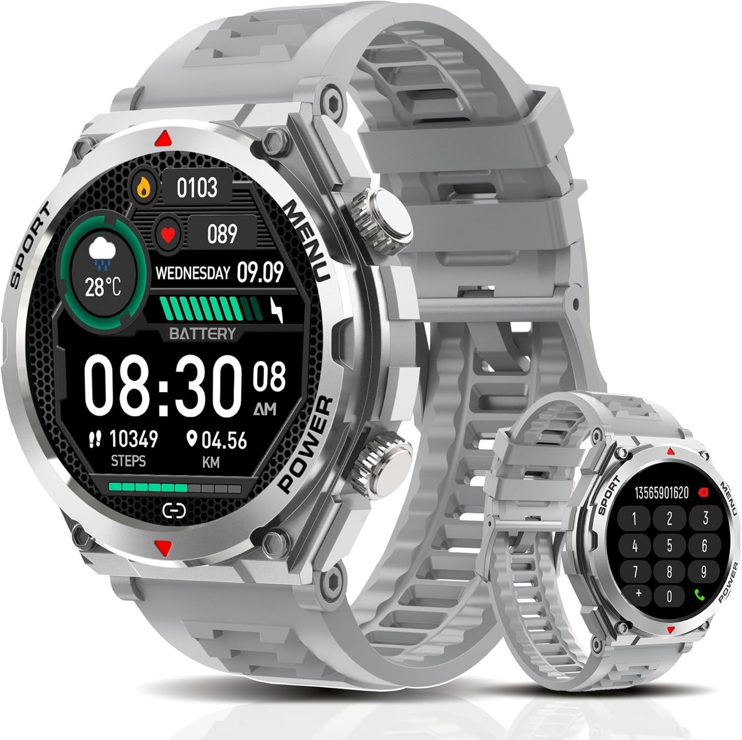 🔥 1.52″ Smart Watch For Men Military Sport Watch For Android iOS Waterproof
