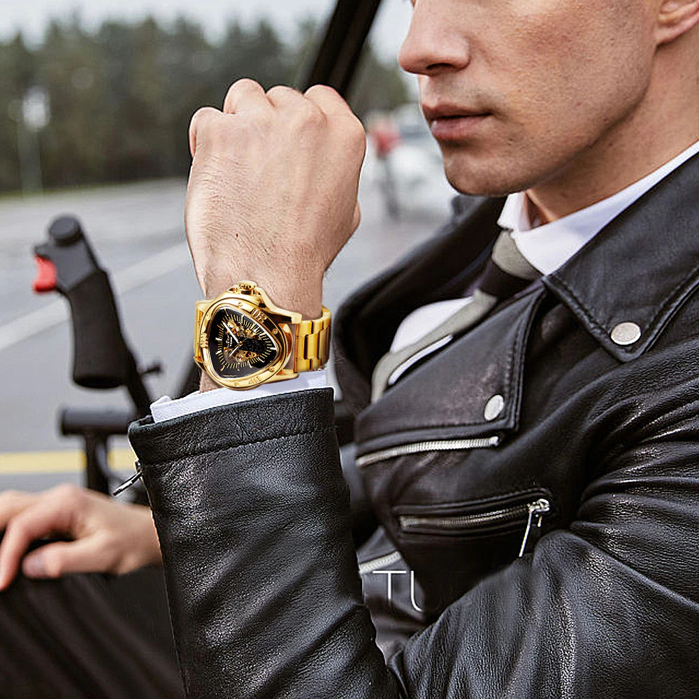 New Triangle Skeleton Watch for Men Mechanical Automatic Watch -DT52