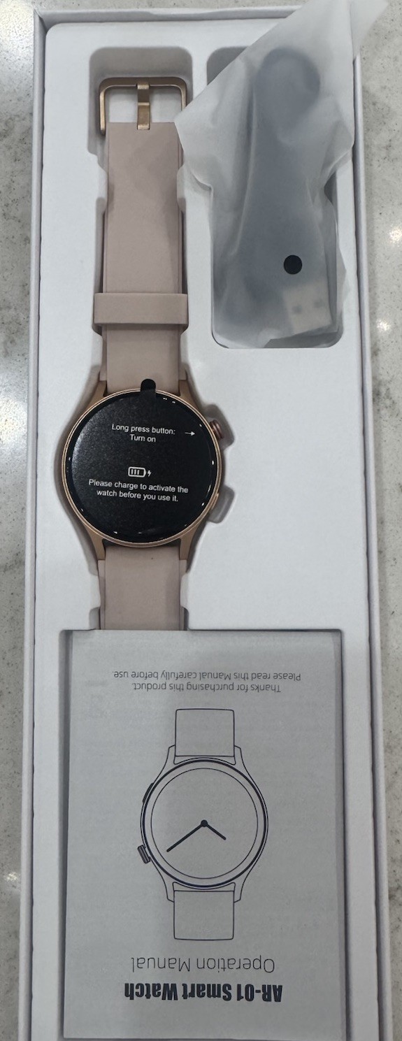 VeryFit AR-01 Smart Watch Touch Screen Beige Silicone Band