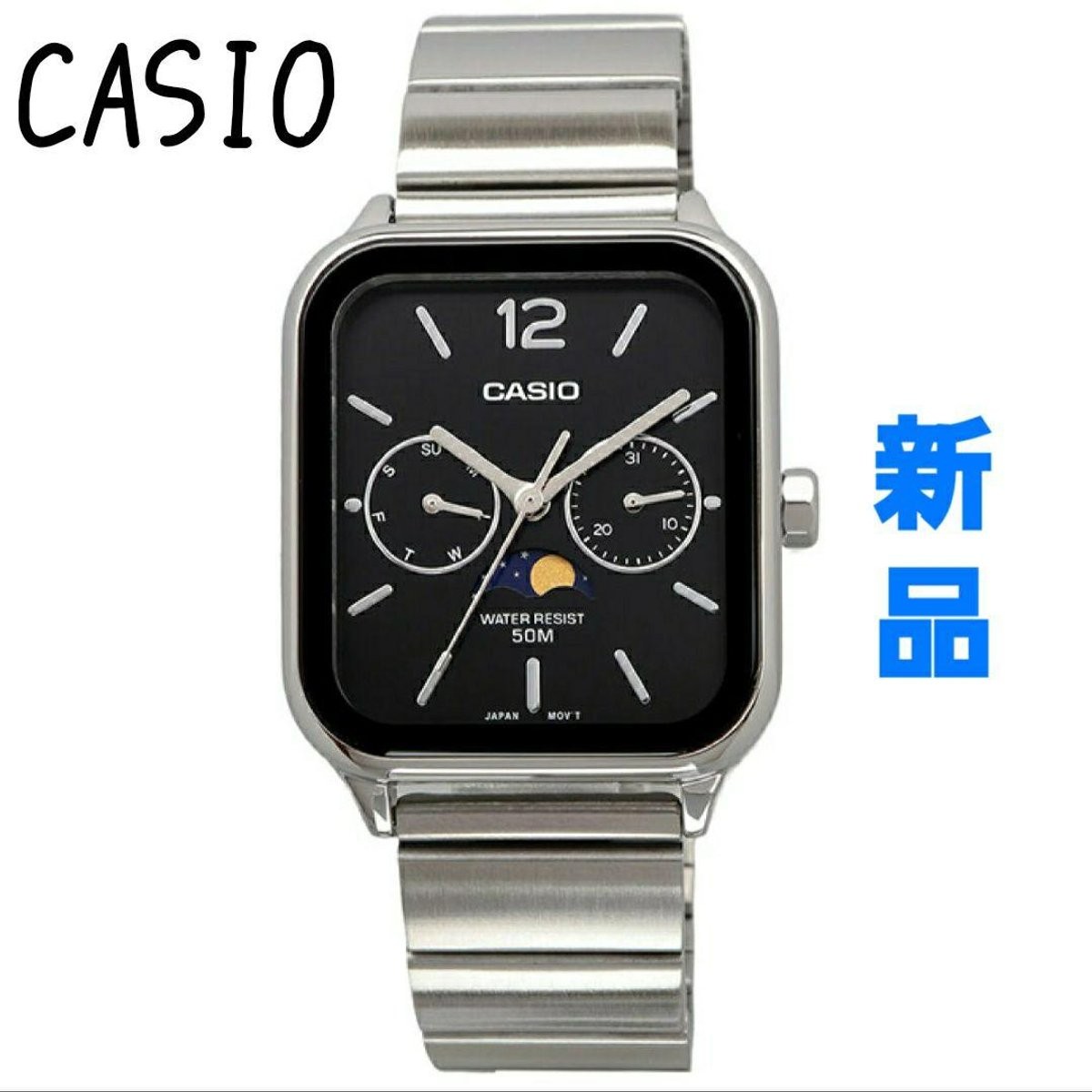 CASIO Standard Moon Phase Analog Men’s Watch MTP-M305D-6AV Metal Band Lilac new