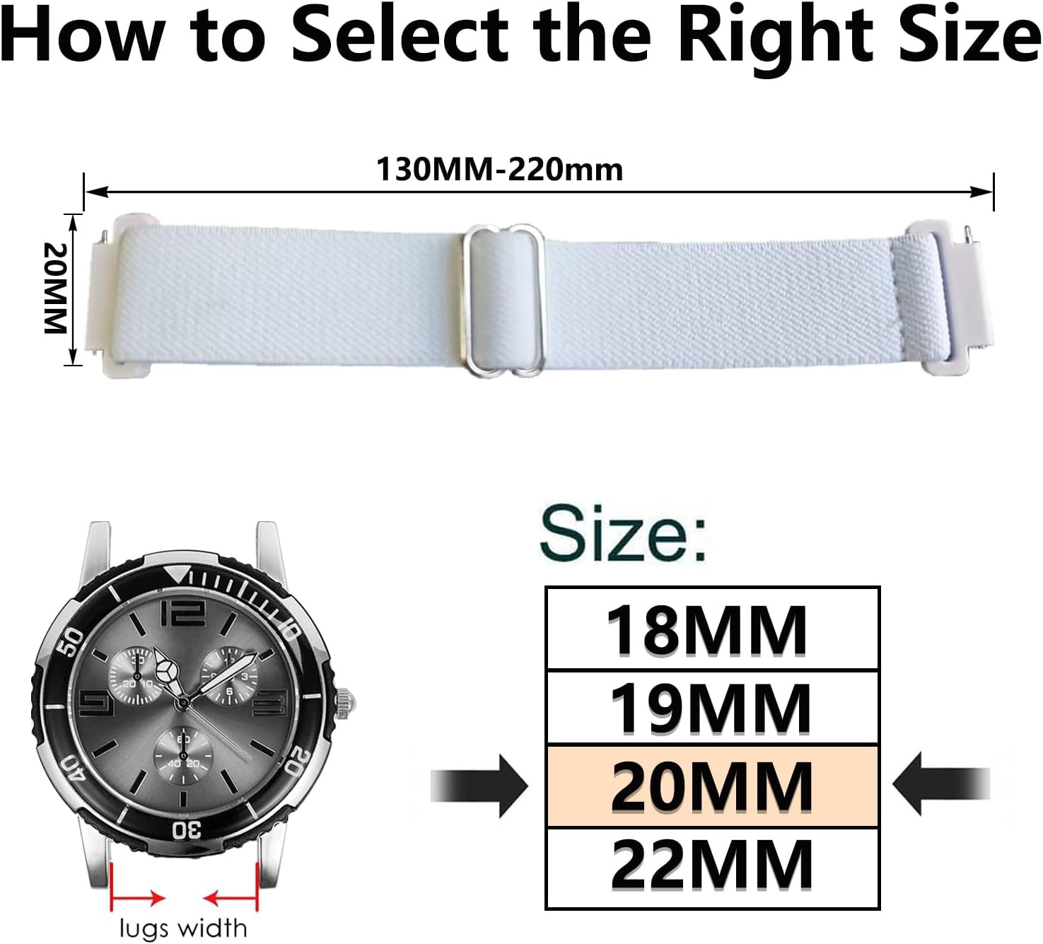 Nylon Strap Compatible with Galaxy 20mm Stretch Sports Unisex