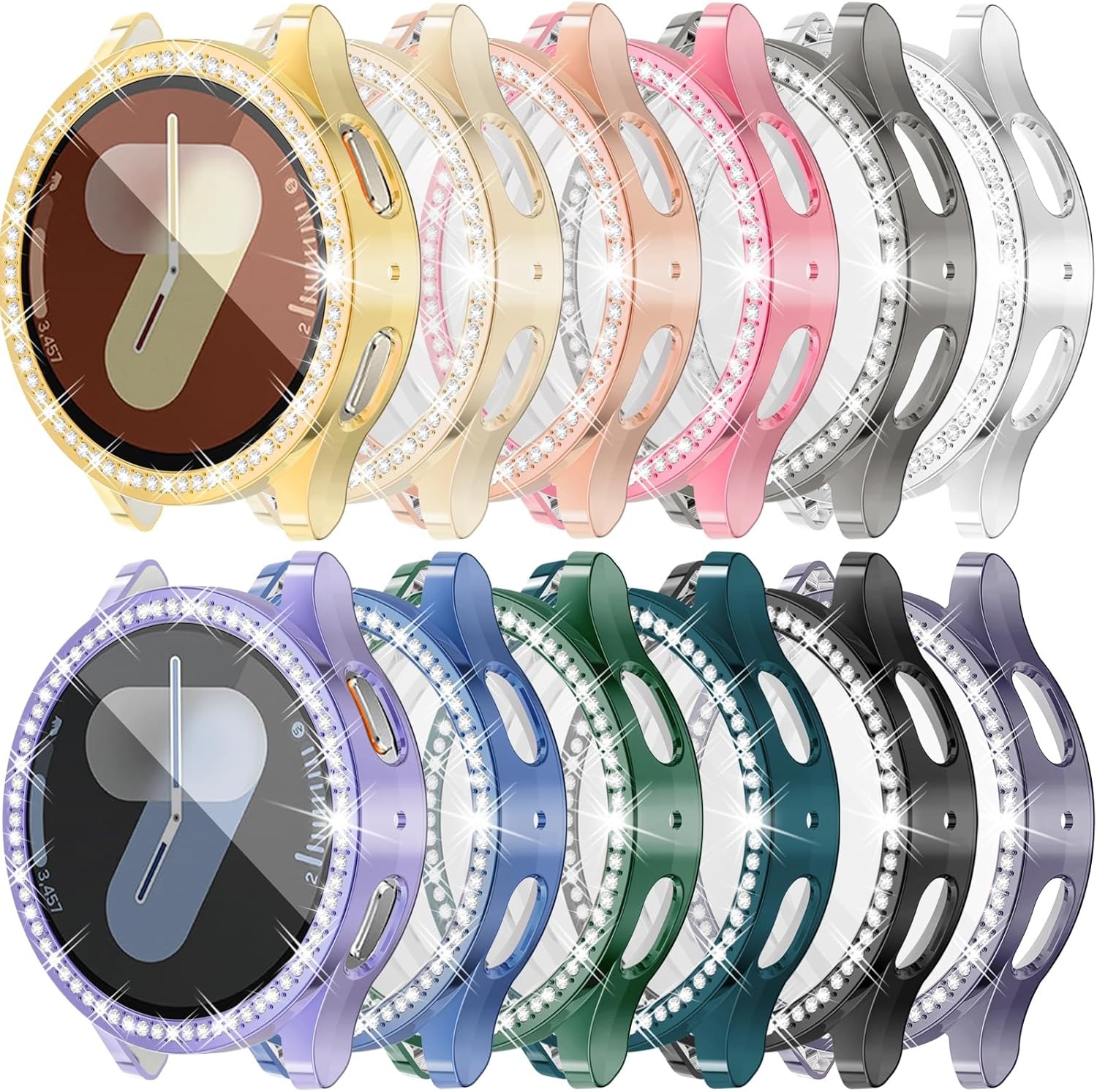 12Pack Bling Screen Protector for Samsung Galaxy Watch 7 44mm Anti Scratch Bumpe
