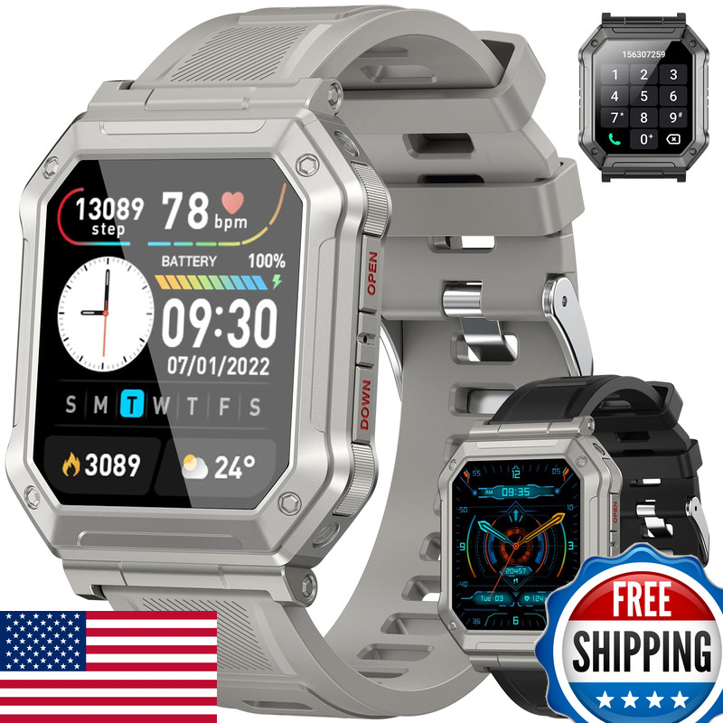 Kimeag Smart Watch For Men Fitness Tracker Military Smart Watches For Men