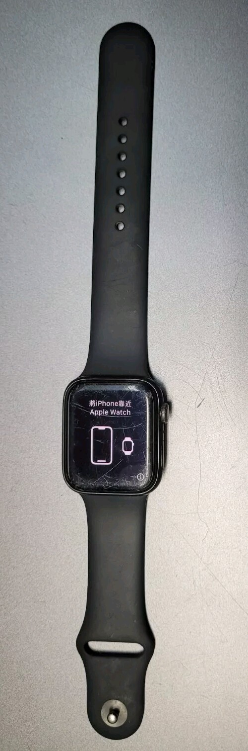 Apple Watch SE 44mm Space Gray Aluminum Case with Black Sport Band – Regular…