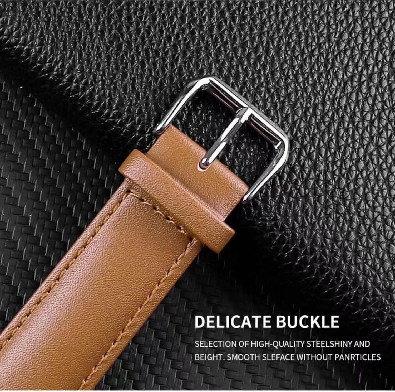 Brown Genuine Leather Band for Apple Watch Series 6, 44mm, Replacement Strap