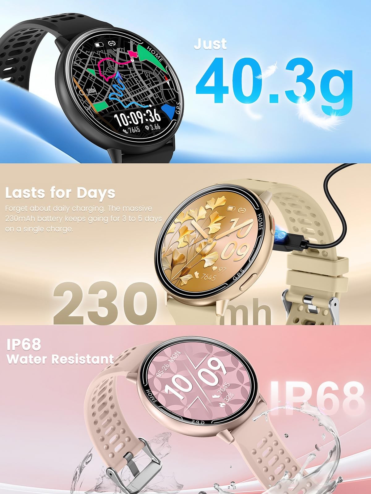 GPS Smart Watches for Men, 1.39″ AMOLED Screen Smartwatch, Bluetooth Call/100…