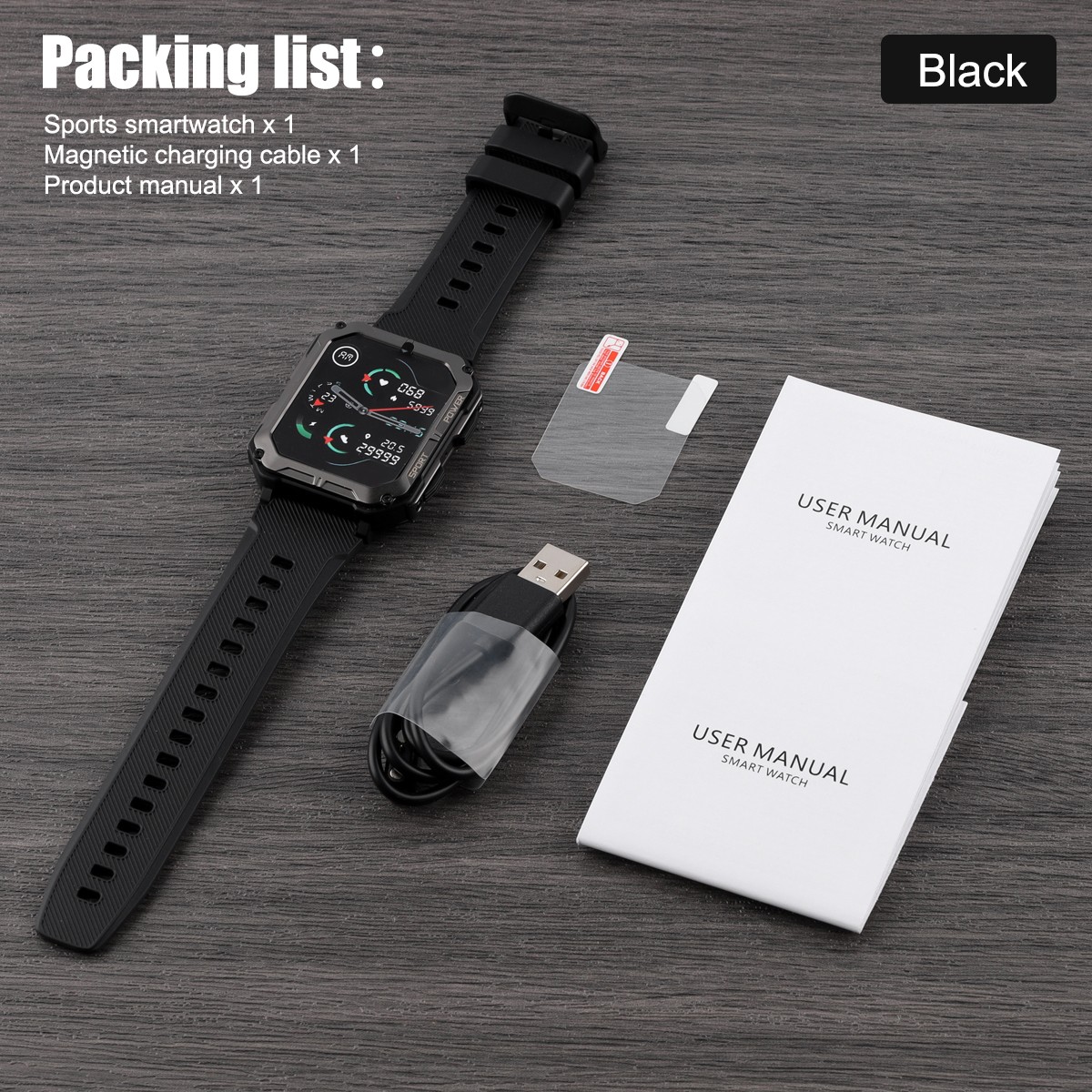 C20 Pro Smartwatch 1.83″ Bluetooth Call IP68 123 Sports 14-Day Battery 380mAh