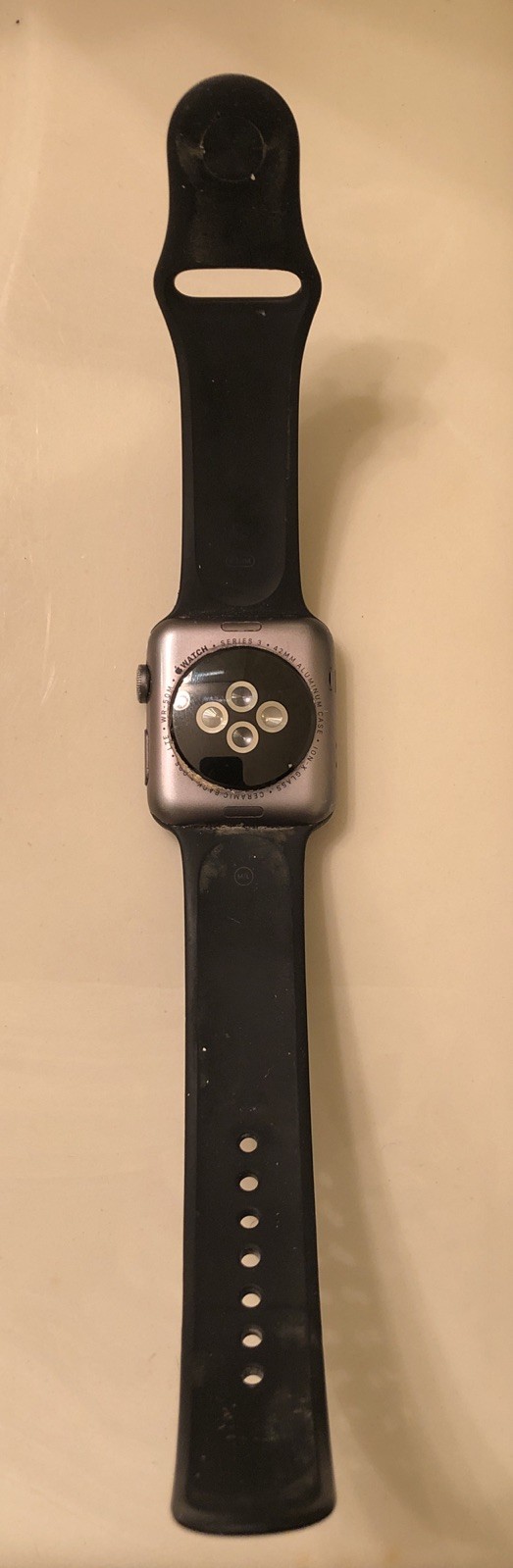 Apple Watch Series 3 42mm Silver Aluminium W/ Black Band